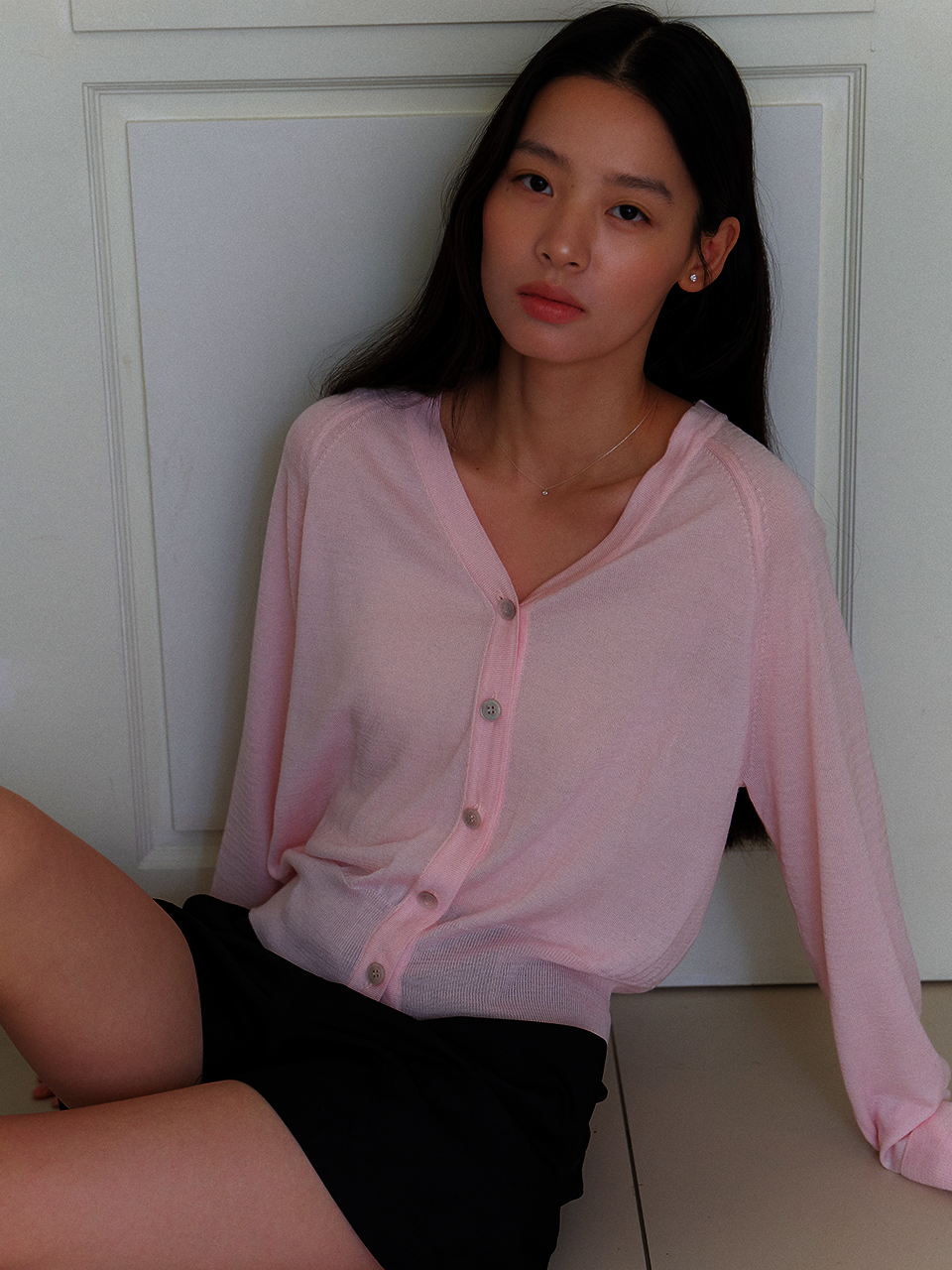 Summer Loose-Fit Knit Cardigan / Pink(3color)
