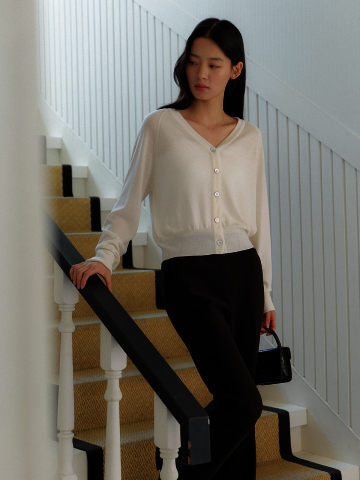 Summer Loose-Fit Knit Cardigan / Ivory(3color)
