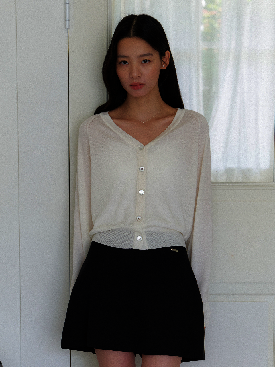 Summer Loose-Fit Knit Cardigan / Ivory(3color)