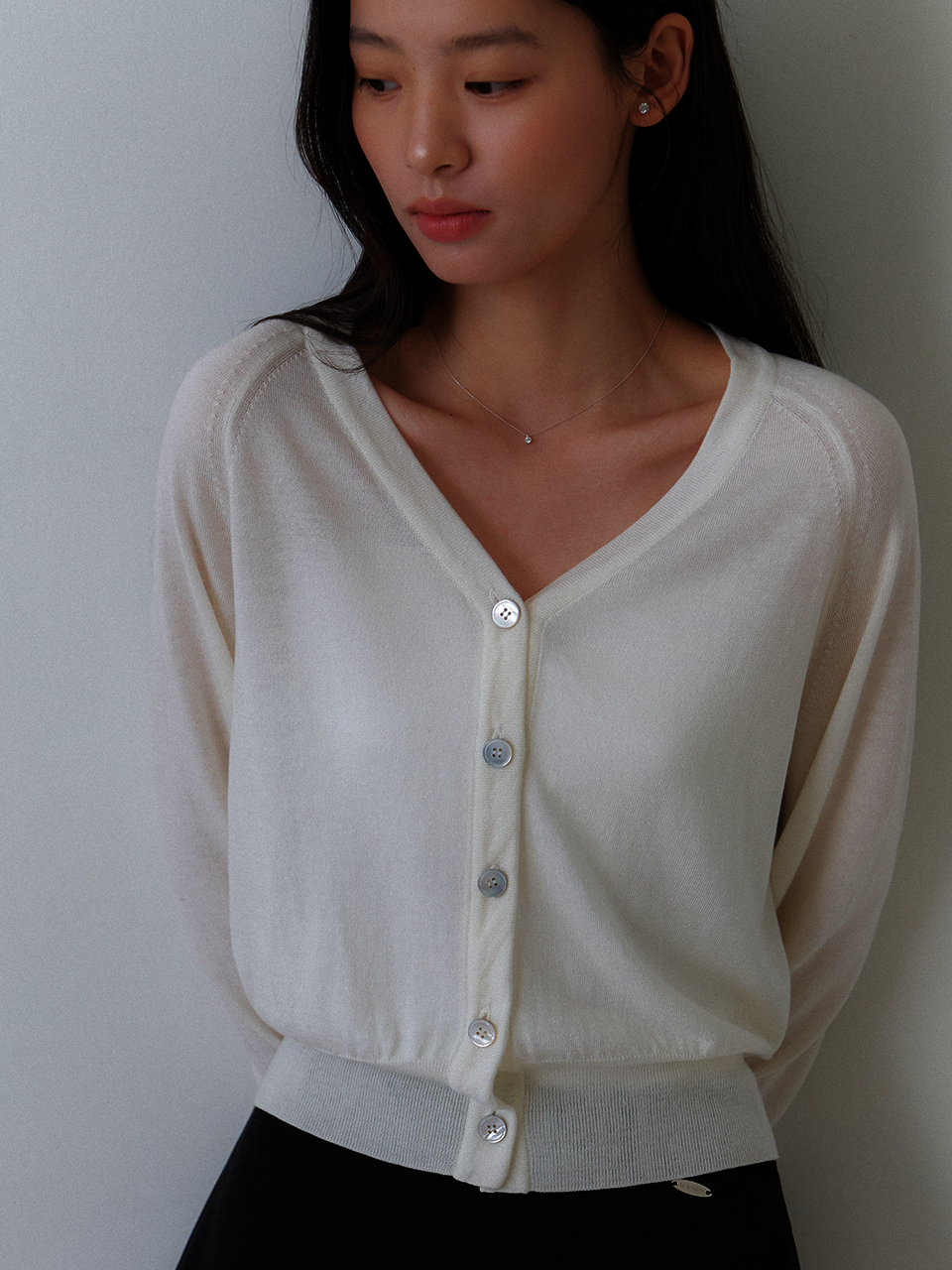 Summer Loose-Fit Knit Cardigan / Ivory(3color)