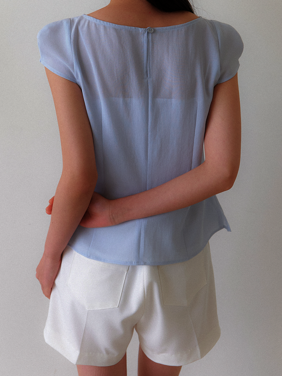 Petit Cap-Sleeve Blouse / Sky blue(2color)