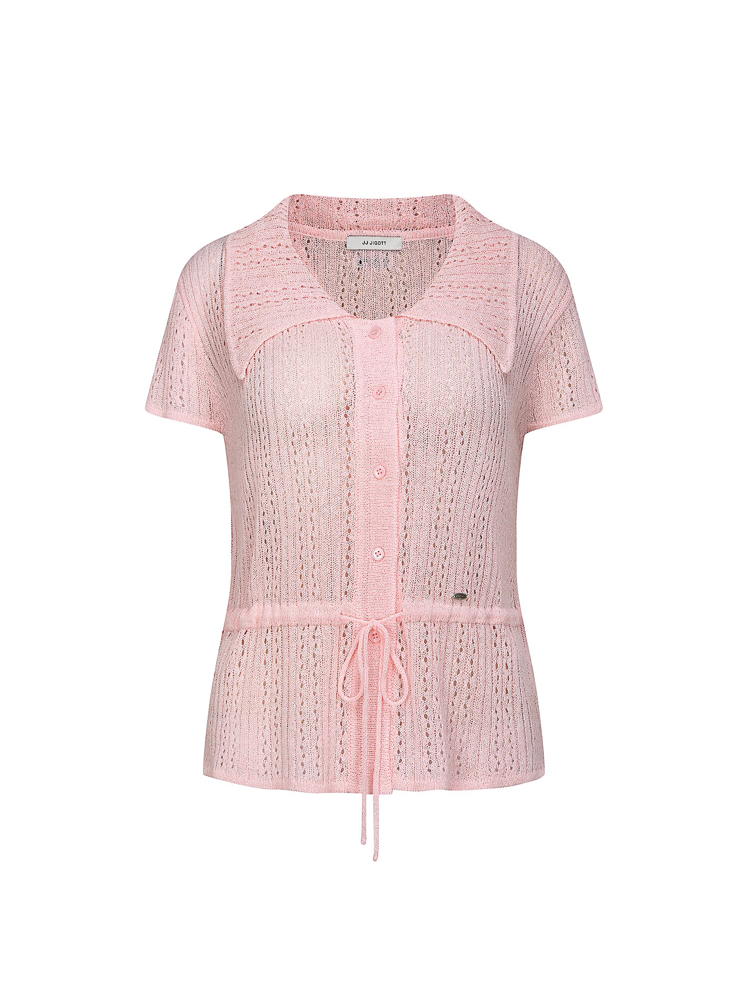 스카시 펀칭 스트링 가디건 (LIGHT PINK)