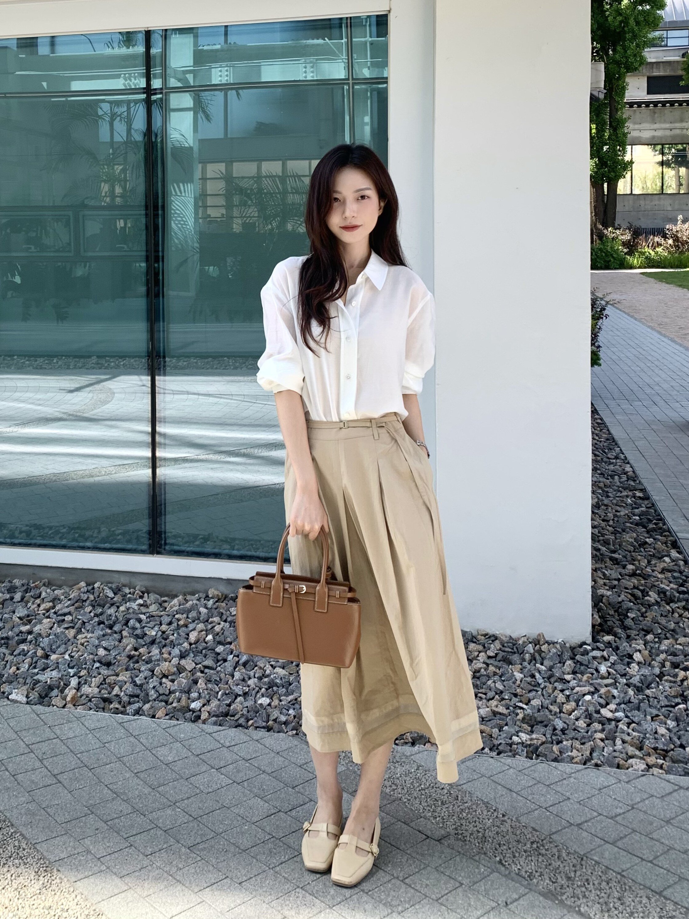 루즈핏 모달 셔츠 블라우스 (IVORY)