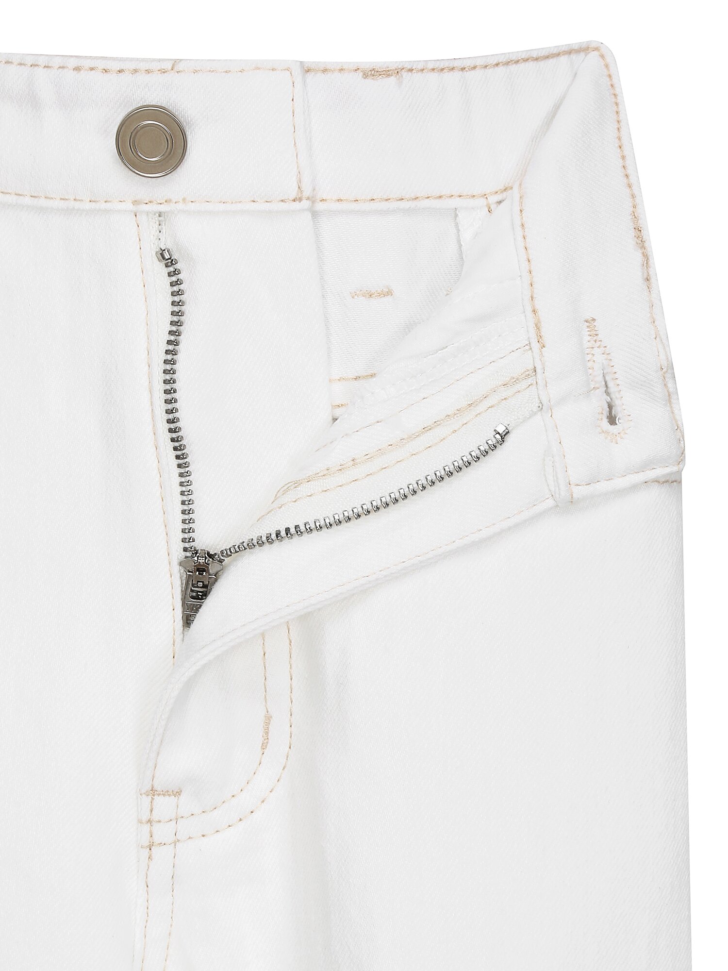 벨티드 스티치 와이드 데님 팬츠 (WHITE)