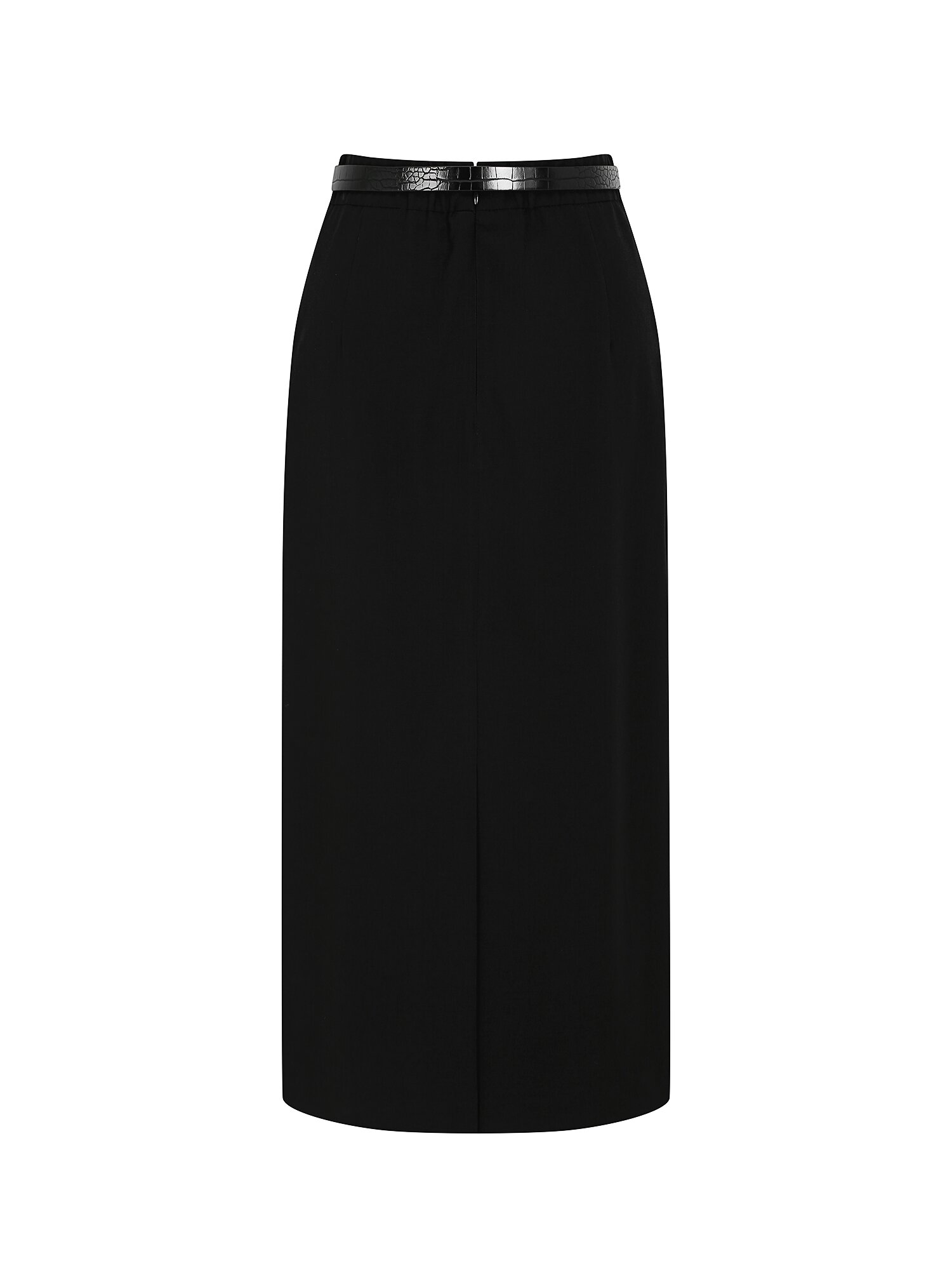 포켓 백 밴딩 H라인 스커트 (BLACK)