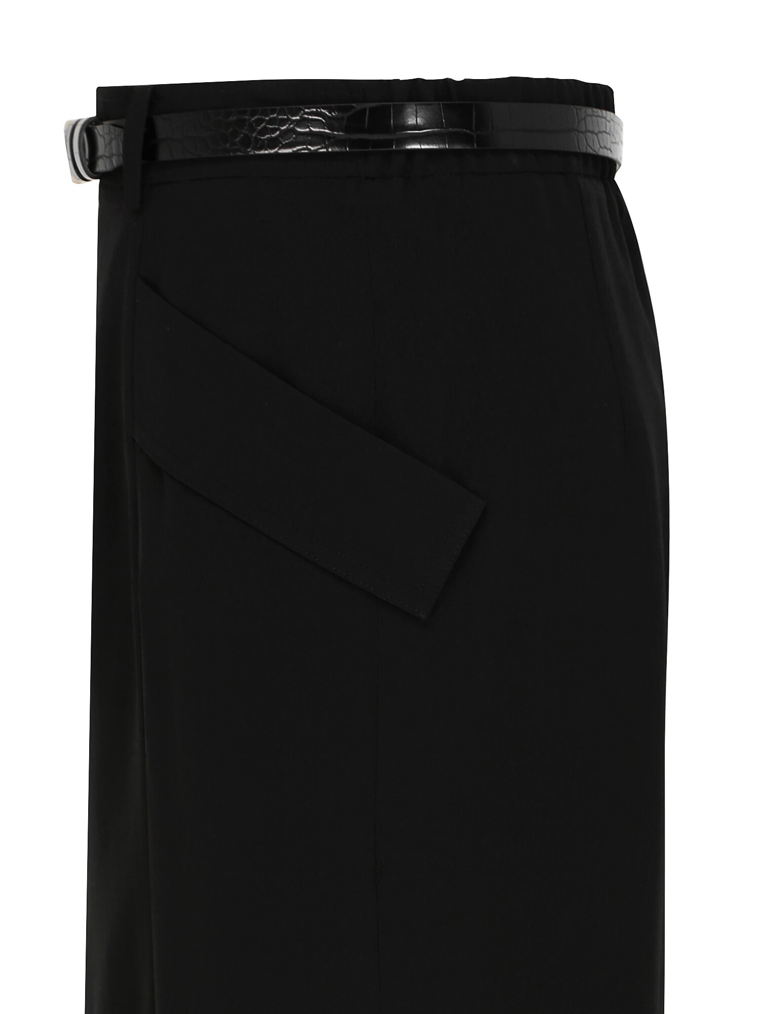 포켓 백 밴딩 H라인 스커트 (BLACK)