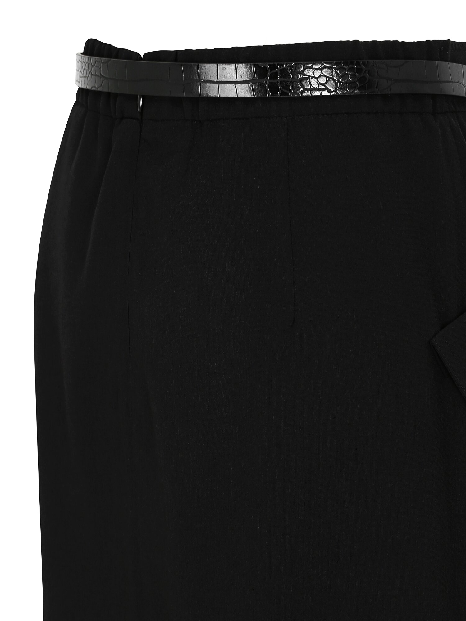 포켓 백 밴딩 H라인 스커트 (BLACK)