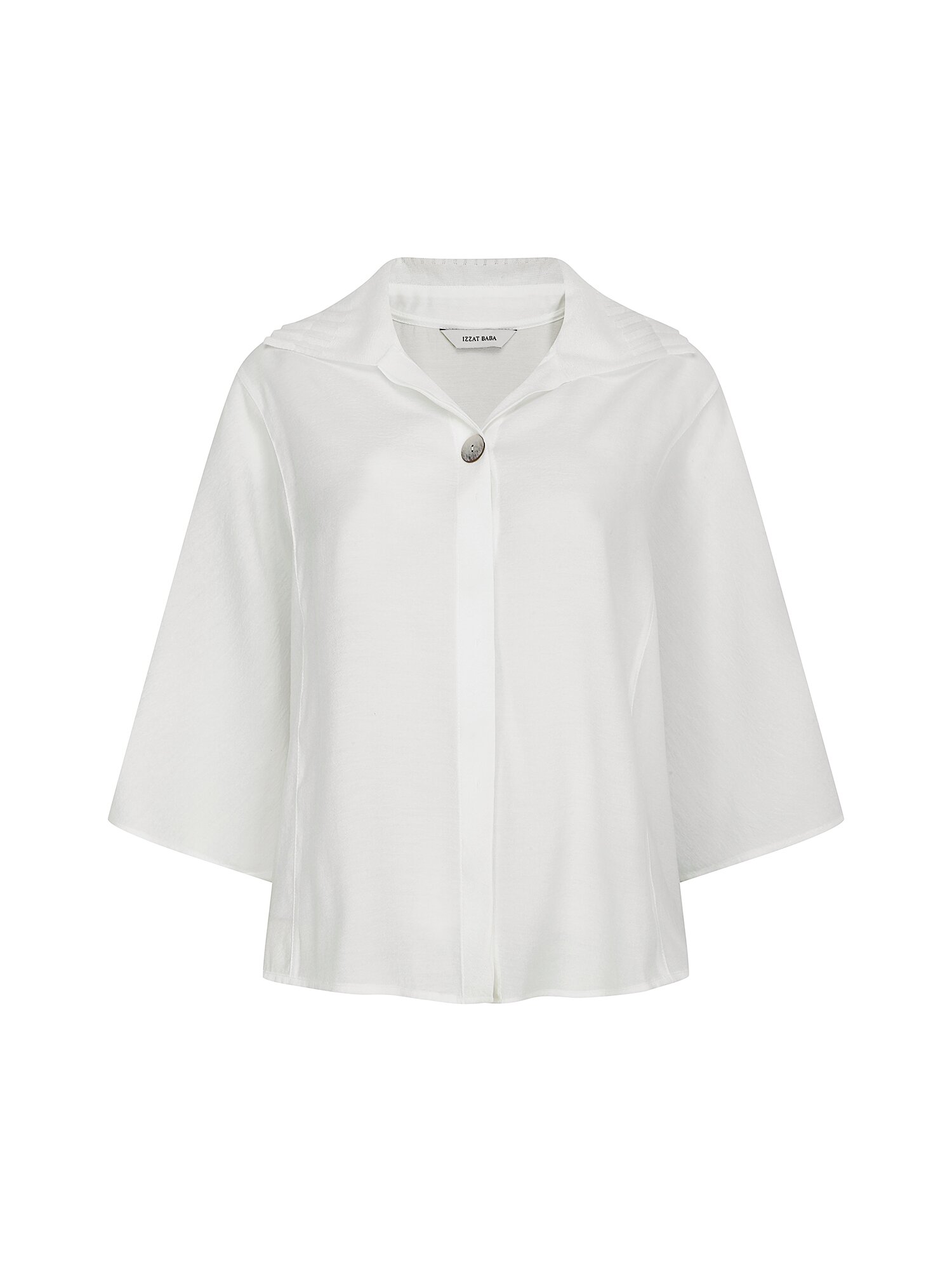 니트 배색 돌먼 슬리브 재킷 (WHITE)
