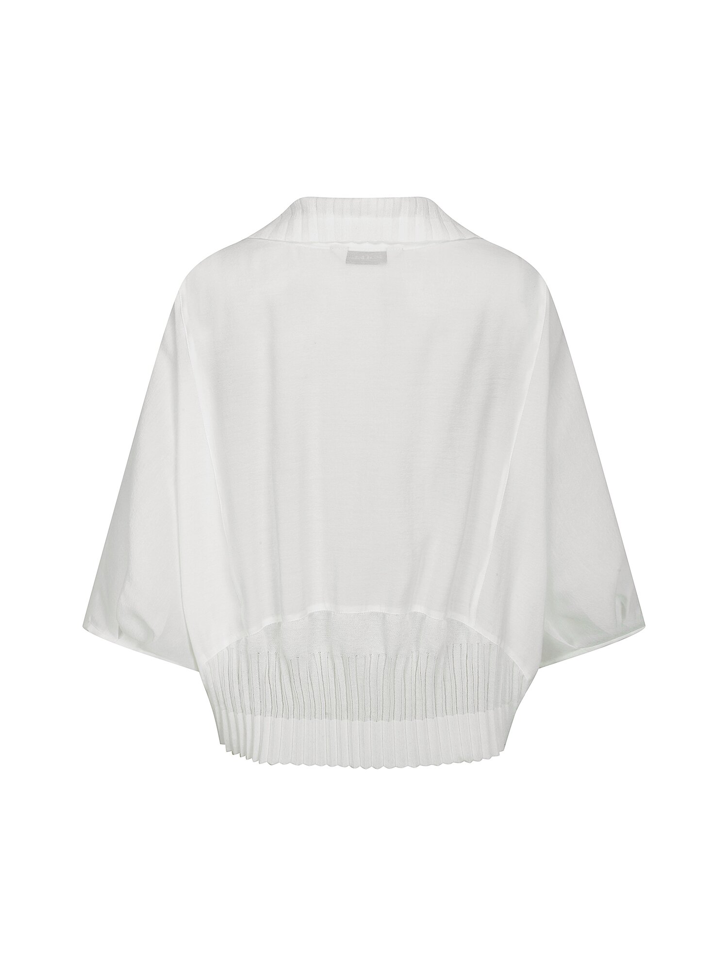 니트 배색 돌먼 슬리브 재킷 (WHITE)