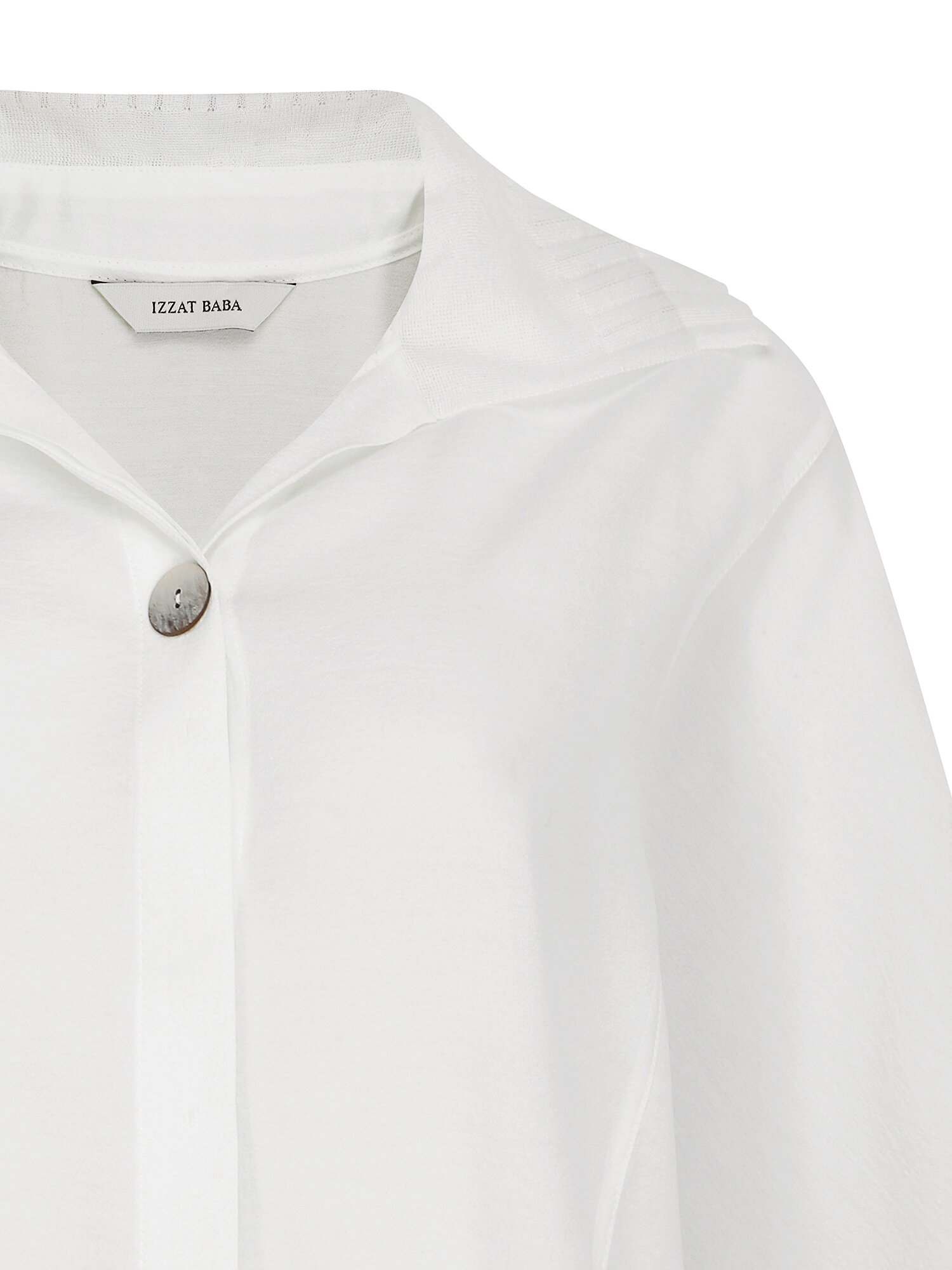 니트 배색 돌먼 슬리브 재킷 (WHITE)