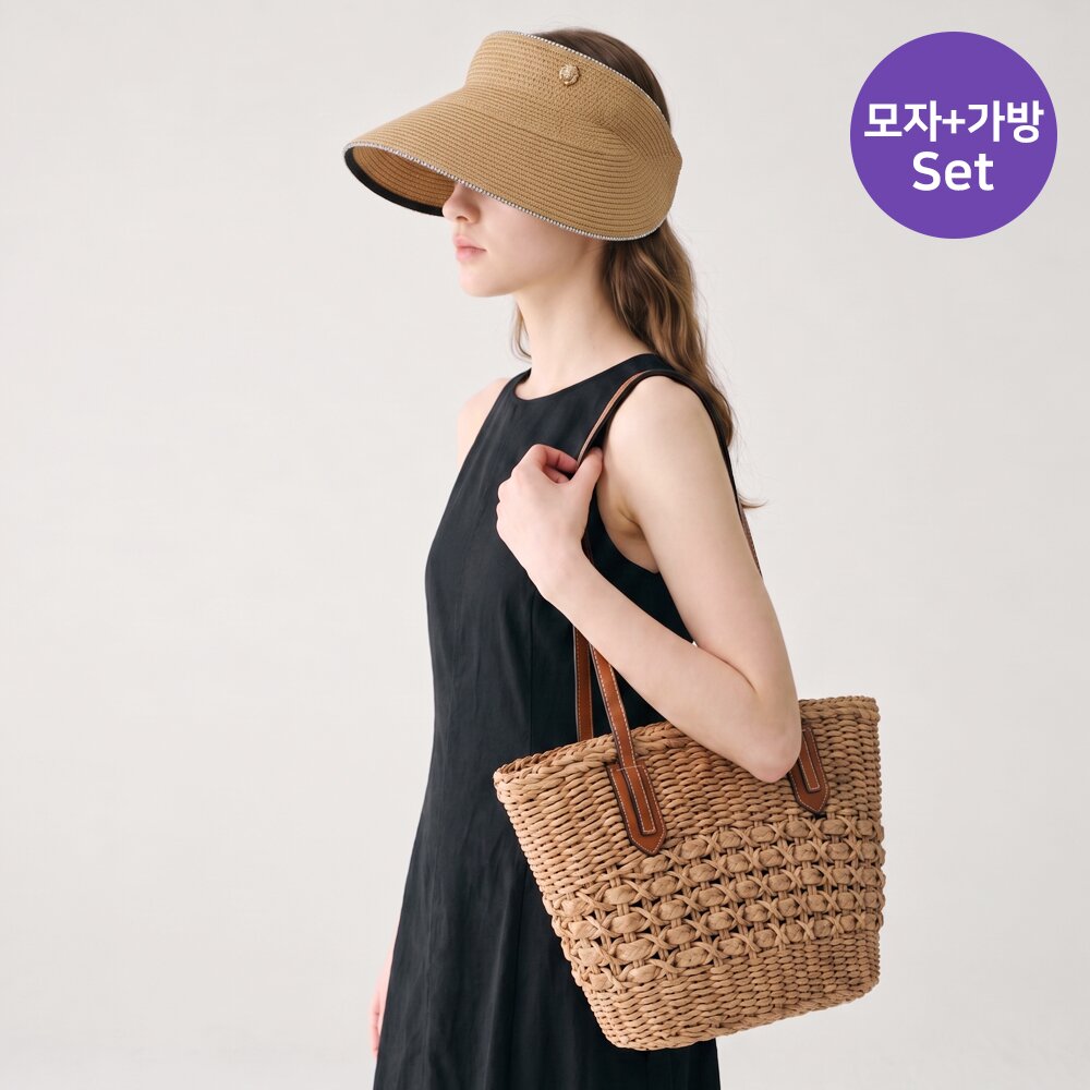 [1+1] 데일리 라탄 숄더백 + 썬바이저 SET M201