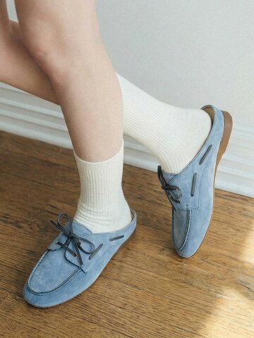 [230-255] 드류 클래식 리본 모카신 가죽 블로퍼 3cm
