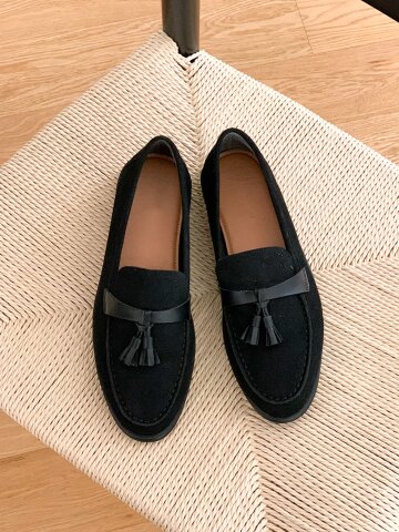 메이더 스웨이드 태슬 쿠션 로퍼 2cm