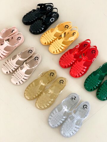 레인보우 스트랩 젤리 아쿠아 샌들 1cm
