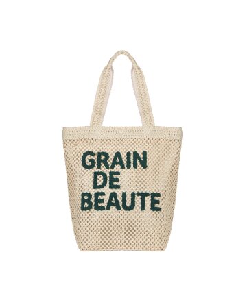 SIGNATURE LAFIA SHOULDER BAG [BEIGE]