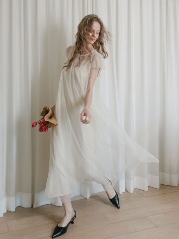 LB_Flowy mesh long dress_IVORY