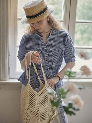 PM_Belted cotton blouse