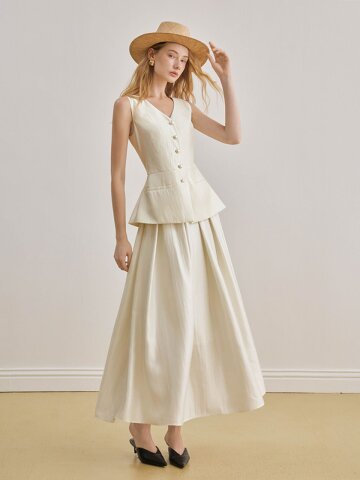 YY_Fake two pieces splice dress