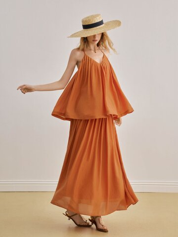 YY_Piece v-neck camisole dress