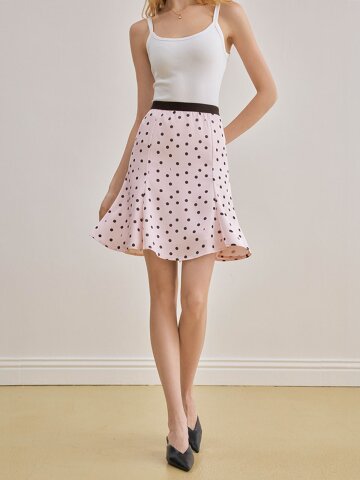YY_French elegant polka dot short skirt