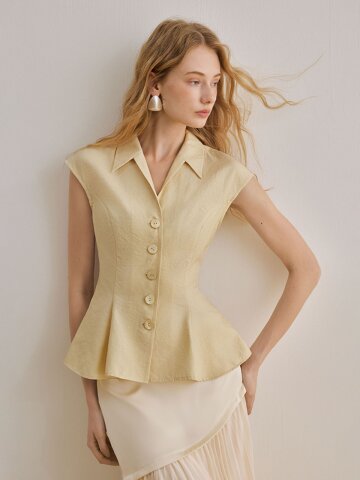 YY_French v-neck vest top