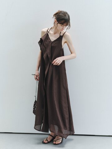 TG_Asymmetric ruffle slip dress_2color