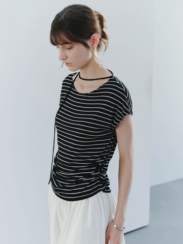 TG_Side shirring short sleeve top_2color