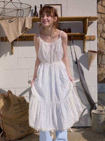Boho Floral Cami Tiered Dress_Ivory