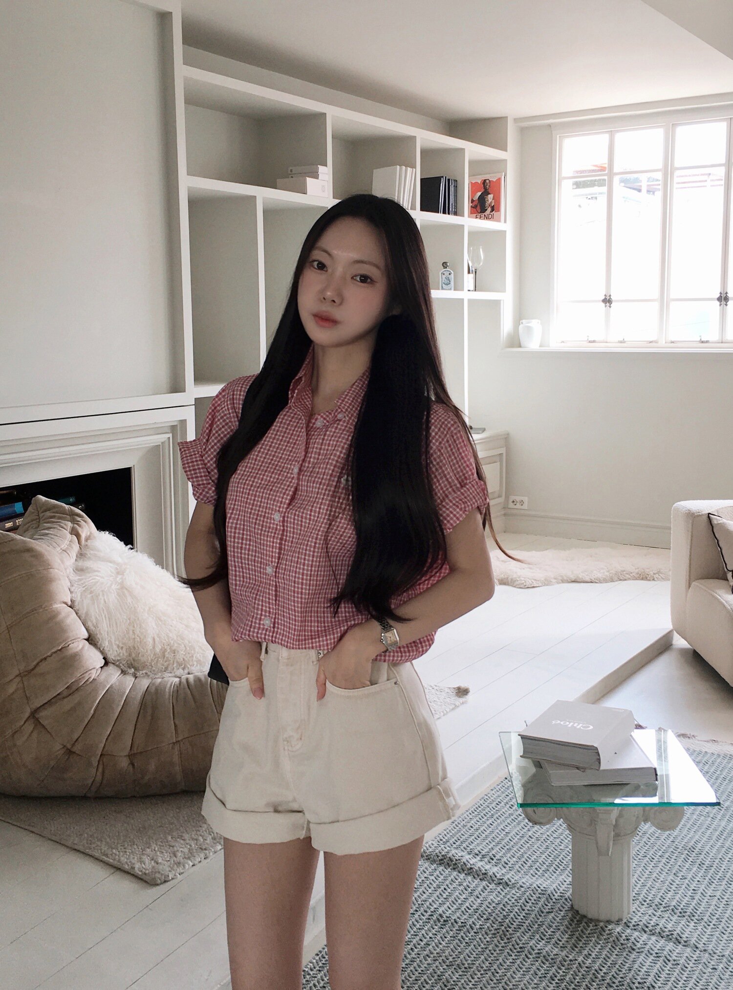 [스크런치 set] Mood linen puff shirt_2 Colors