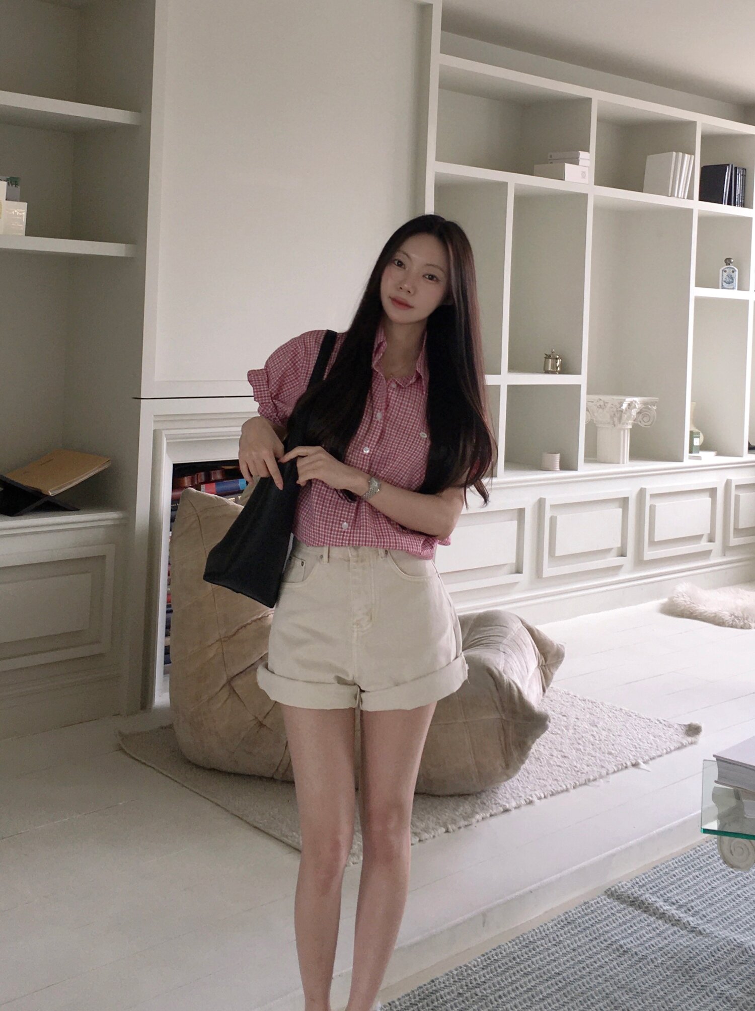 [스크런치 set] Mood linen puff shirt_2 Colors