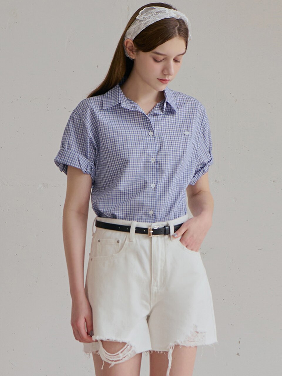 [스크런치 set] Mood linen puff shirt_2 Colors