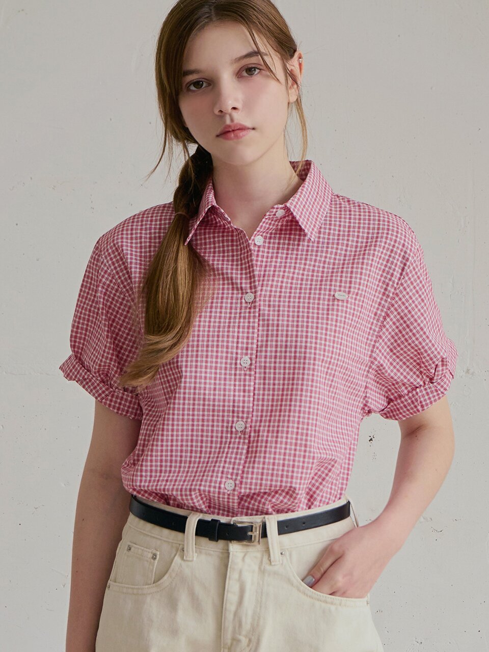 [스크런치 set] Mood linen puff shirt_2 Colors
