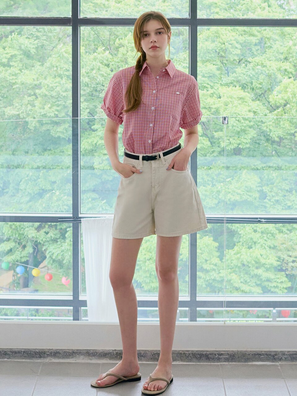 [스크런치 set] Mood linen puff shirt_2 Colors
