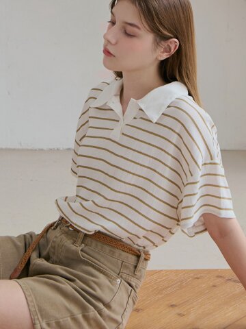 Grove collar stripe tee_2 Colors0