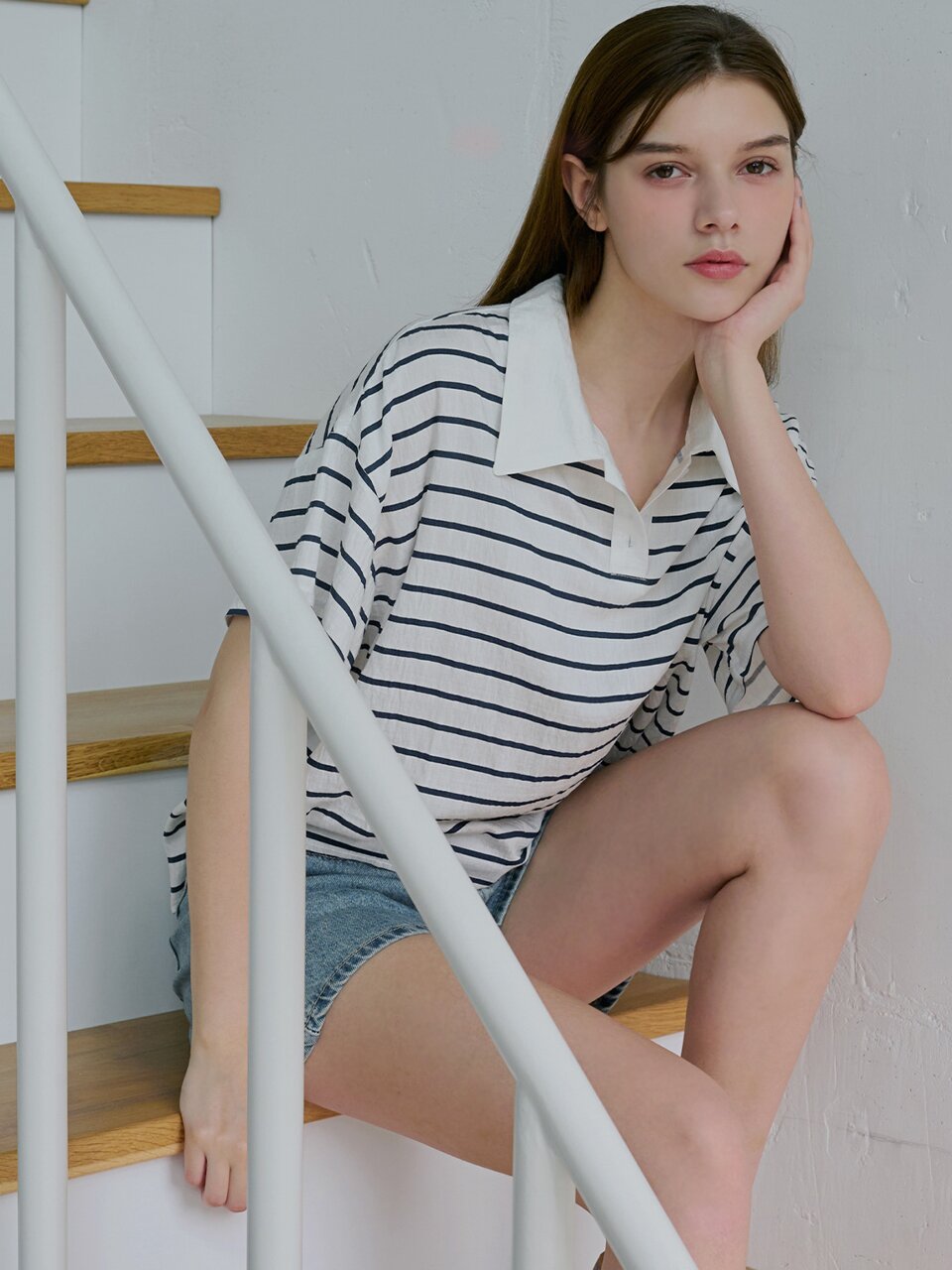 Grove collar stripe tee_2 Colors