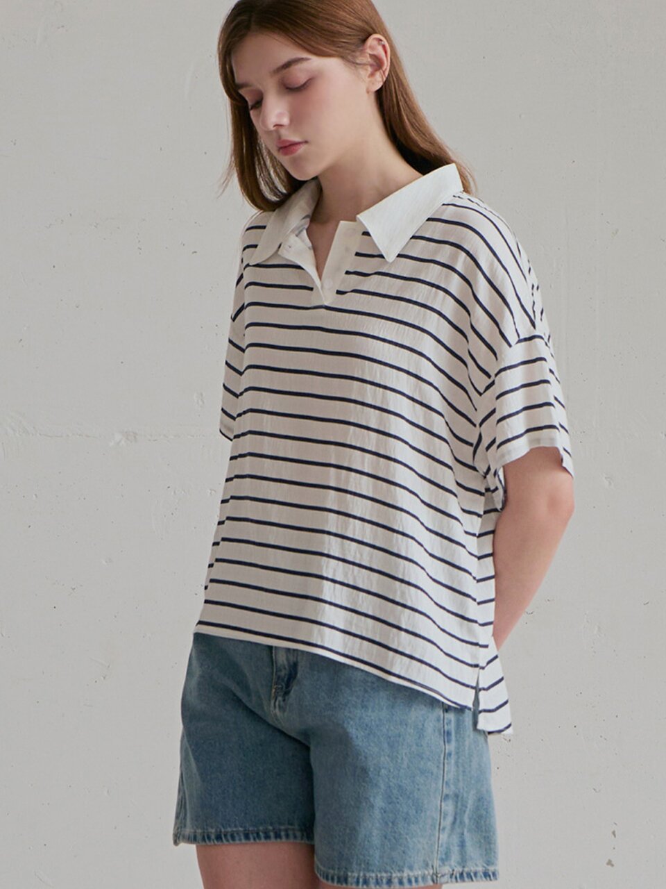 Grove collar stripe tee_2 Colors