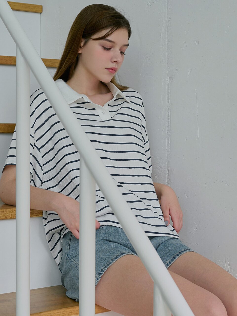 Grove collar stripe tee_2 Colors