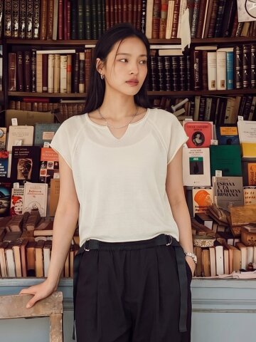 MET airy linen knit cream