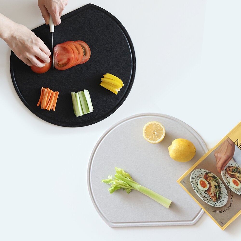 리본제이 칼자국 이염에 강한 TPU 반달 도마 34cm / 99.9% 항균 이유식 앙면도마