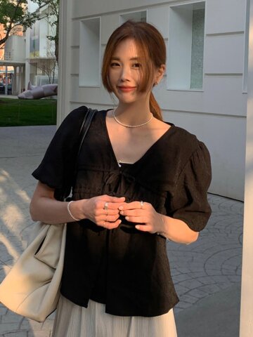 오리스 리본 블라우스_PJBL260401