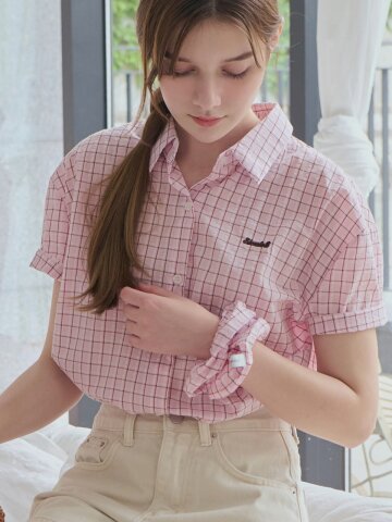 [스크런치 set] Ours check shirt_2 Colors