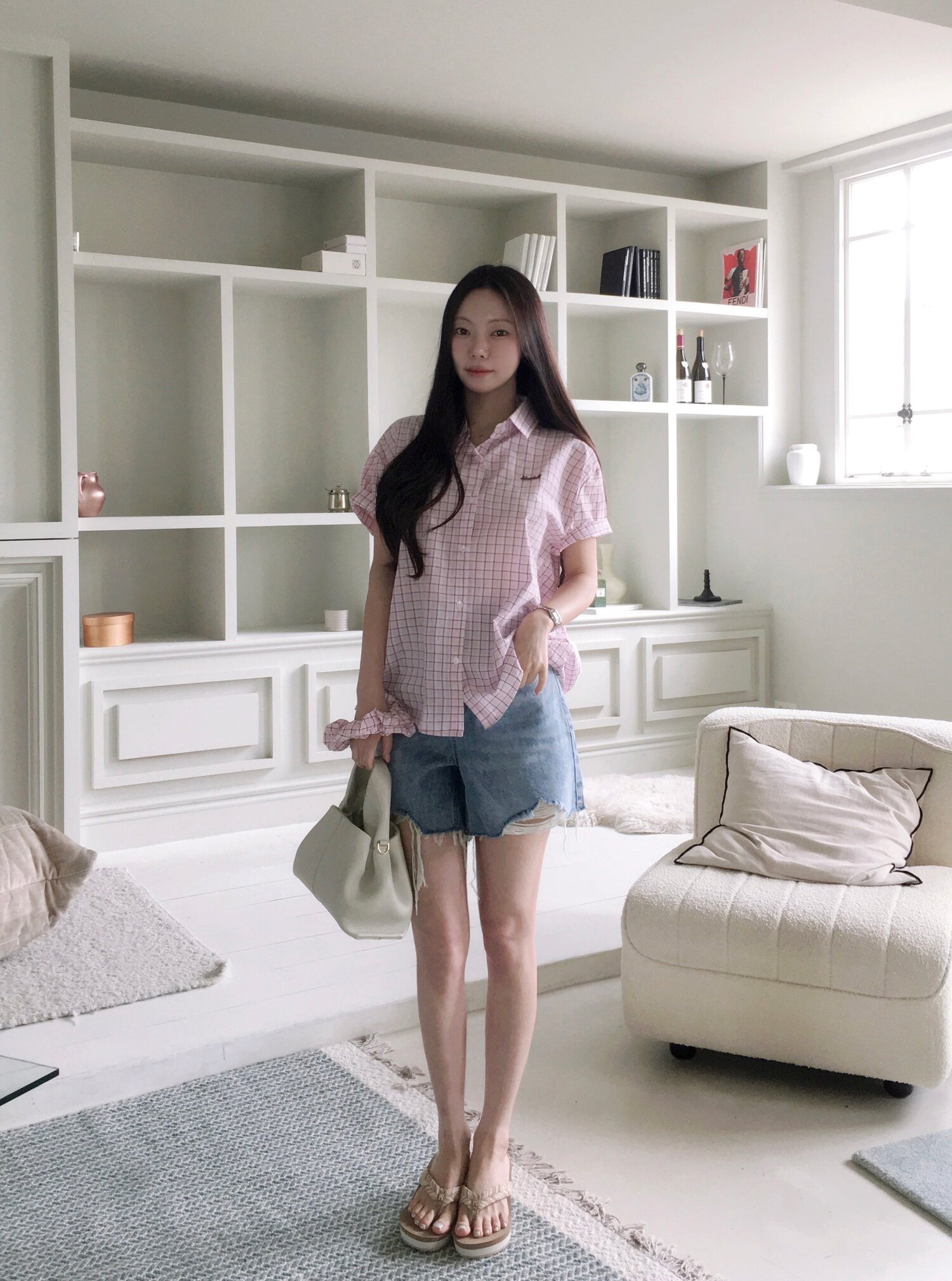 [성경 PICK] [스크런치 set] Ours check shirt_2 Colors