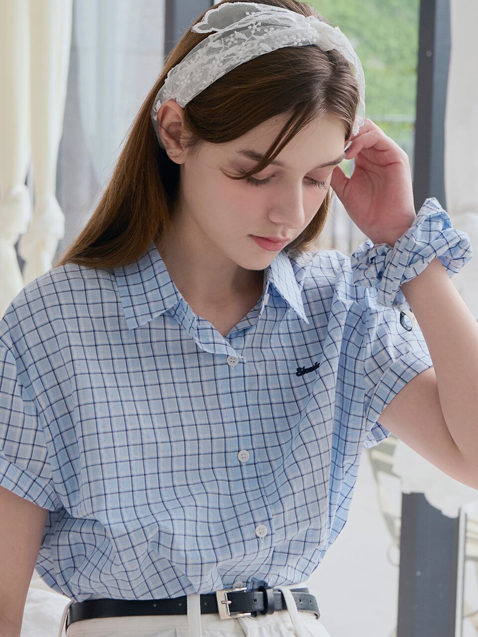 [스크런치 set] Ours check shirt_2 Colors