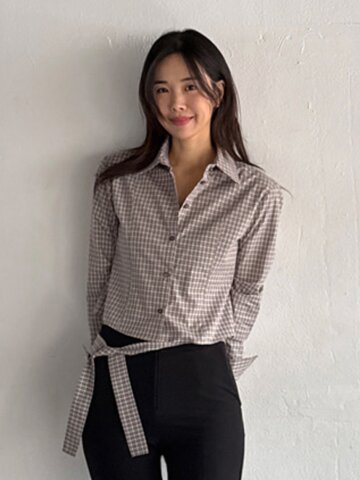 프레피 체크 셔츠_PJSH260403
