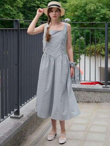 [스크런치 set] Belle sleeveless dress_2 Colors