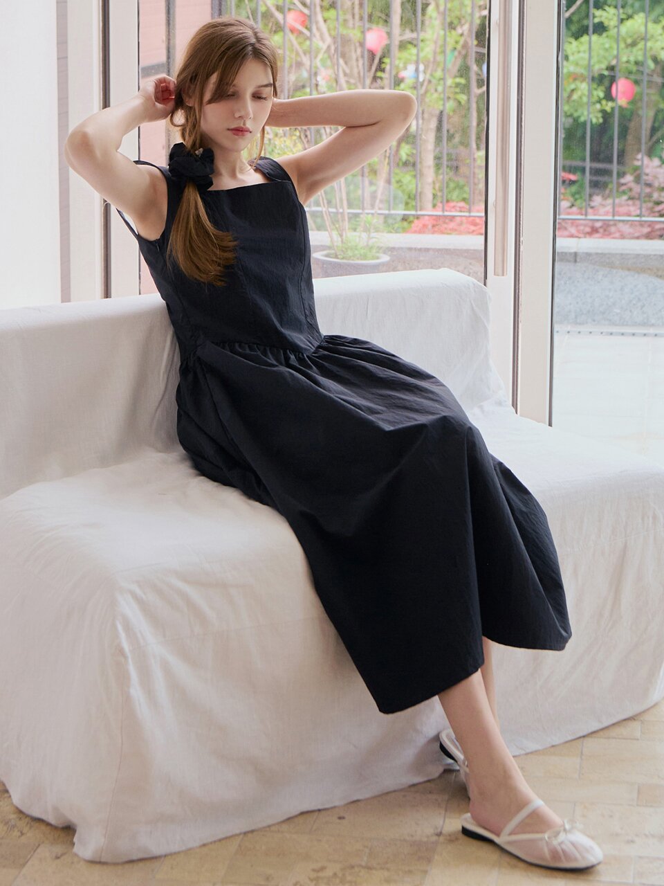 [스크런치 set] Belle sleeveless dress_2 Colors