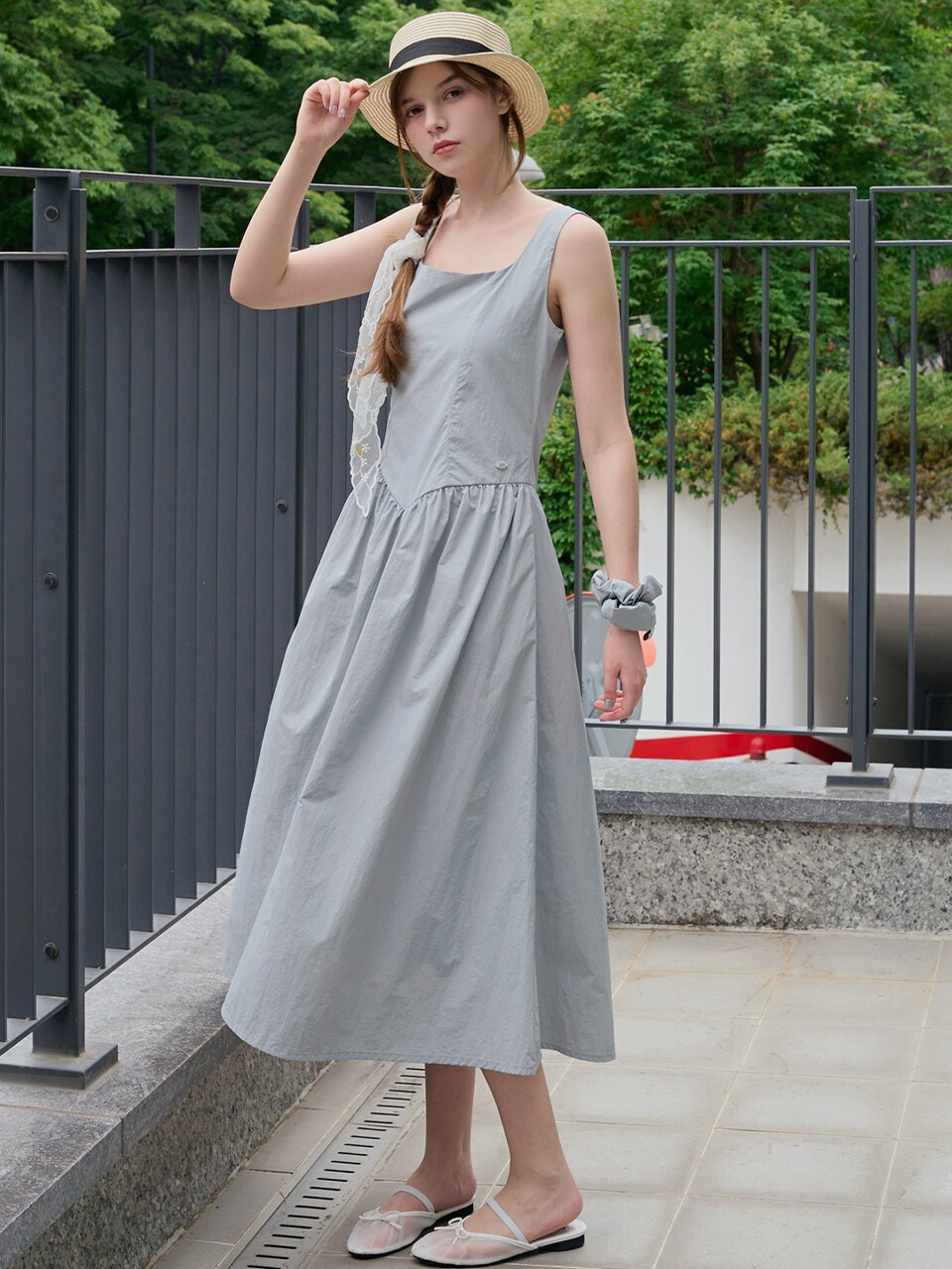 [스크런치 set] Belle sleeveless dress_2 Colors