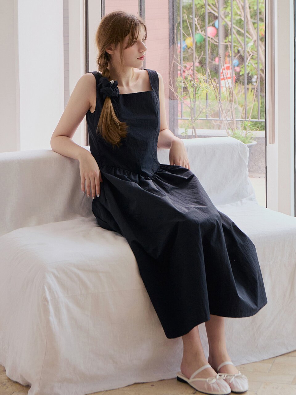 [스크런치 set] Belle sleeveless dress_2 Colors