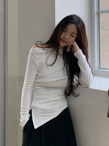 플로우 슬림 드레이프 티셔츠_PJTS260419