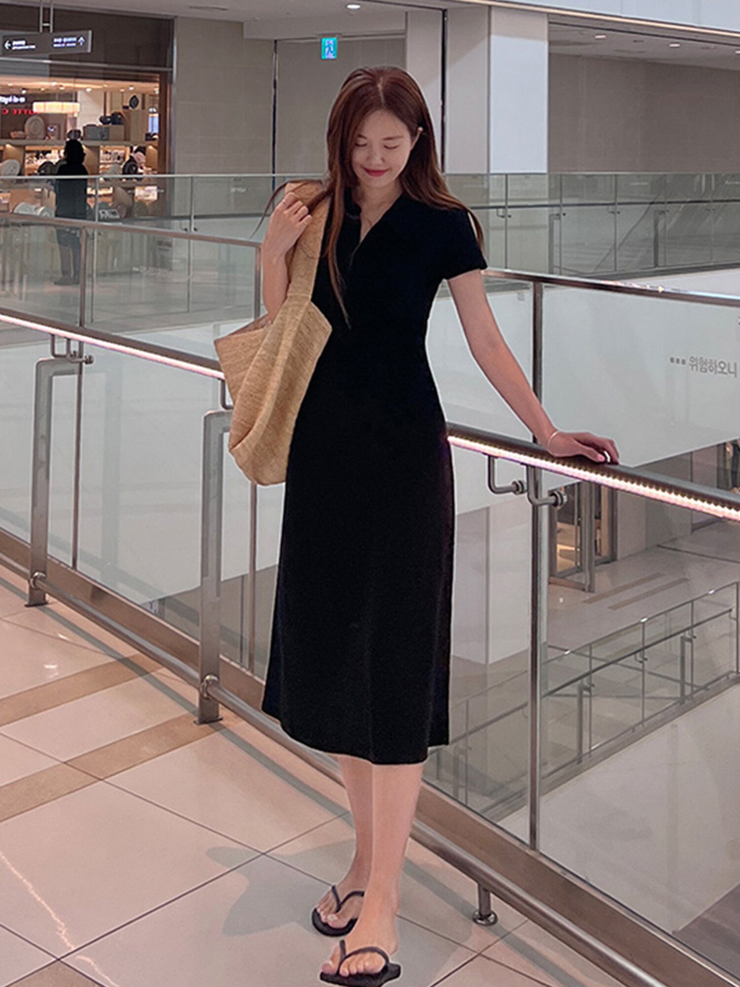 헤이 카라 반팔 원피스_PJOP260503